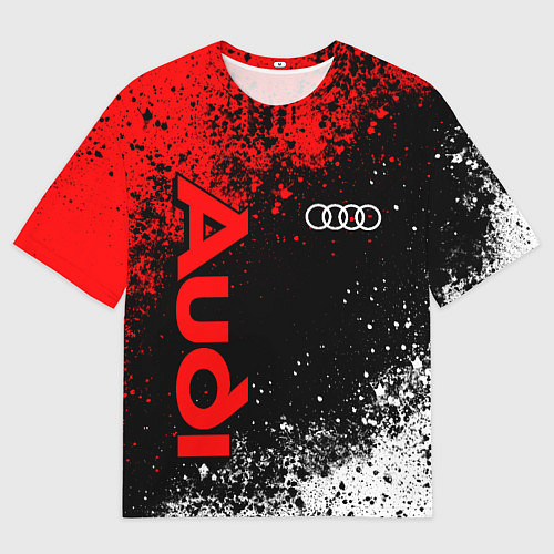 Мужская футболка оверсайз Ауди - красный и белый / 3D-принт – фото 1