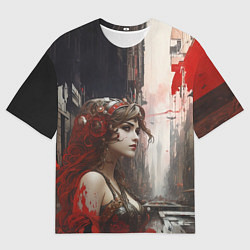 Мужская футболка оверсайз Девушка на променаде