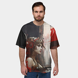 Футболка оверсайз мужская Девушка на променаде, цвет: 3D-принт — фото 2