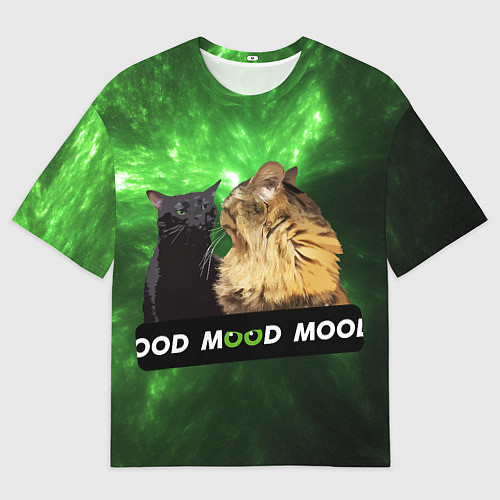 Мужская футболка оверсайз Mood - коты из ТикТок / 3D-принт – фото 1