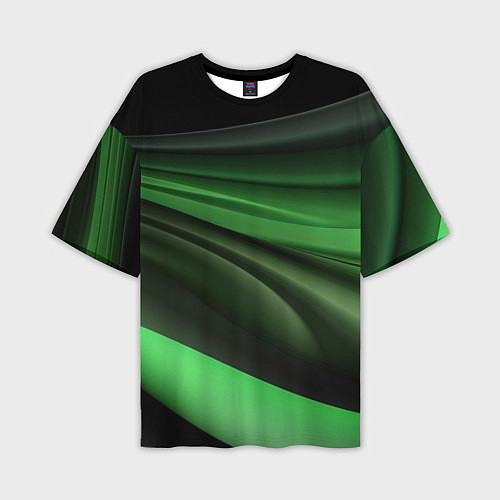 Мужская футболка оверсайз Темная зеленая текстура / 3D-принт – фото 1