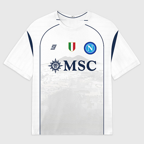 Мужская футболка оверсайз Виктор Осимхен Наполи форма 2324 гостевая / 3D-принт – фото 1