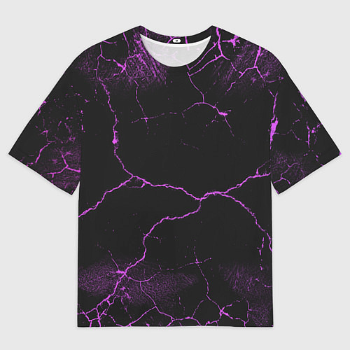 Мужская футболка оверсайз Молнии - неон / 3D-принт – фото 1