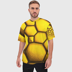 Футболка оверсайз мужская Желтые объемные плиты, цвет: 3D-принт — фото 2