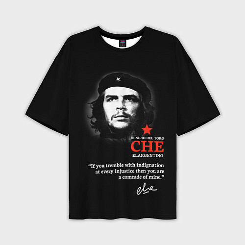 Мужская футболка оверсайз Che Guevara автограф / 3D-принт – фото 1