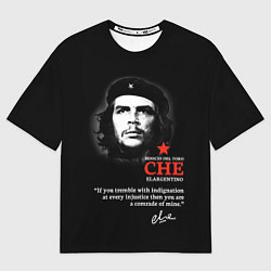 Футболка оверсайз мужская Che Guevara автограф, цвет: 3D-принт