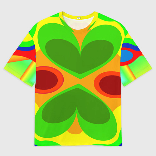 Мужская футболка оверсайз Цветные плавные фигуры / 3D-принт – фото 1