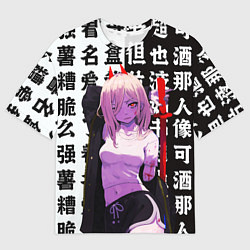 Мужская футболка оверсайз Пауэр демон - Человек бензопила