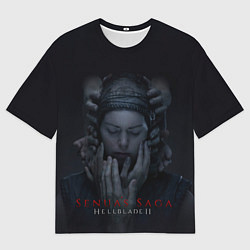 Мужская футболка оверсайз Сенуа и руки Hellblade 2