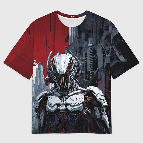 Мужская футболка оверсайз Мобильный воин / 3D-принт – фото 1