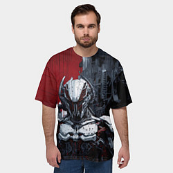 Футболка оверсайз мужская Мобильный воин, цвет: 3D-принт — фото 2