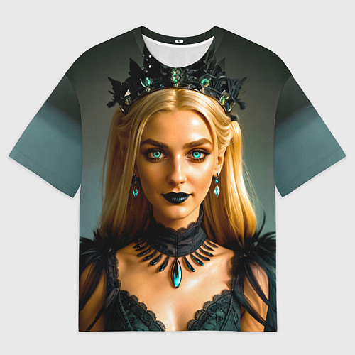 Мужская футболка оверсайз Девушка гот с изумрудными глазами / 3D-принт – фото 1