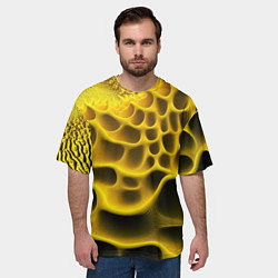 Футболка оверсайз мужская Yellow background, цвет: 3D-принт — фото 2