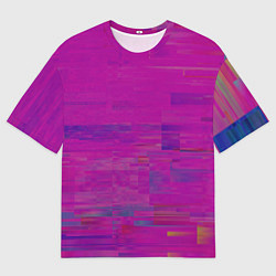 Мужская футболка оверсайз Фиолетово византийский глитч