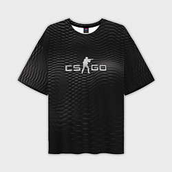 Мужская футболка оверсайз CS GO silver logo