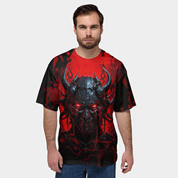 Футболка оверсайз мужская Боевой кибернетический демон, цвет: 3D-принт — фото 2