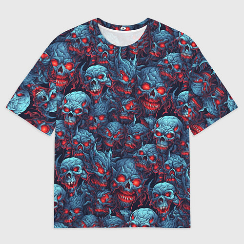 Мужская футболка оверсайз Monster skulls pattern / 3D-принт – фото 1