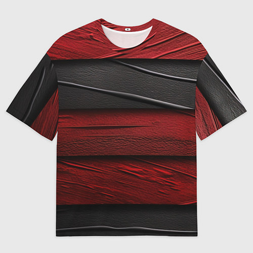 Мужская футболка оверсайз Black red texture / 3D-принт – фото 1
