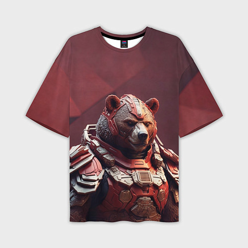 Мужская футболка оверсайз Бронированный медведь / 3D-принт – фото 1