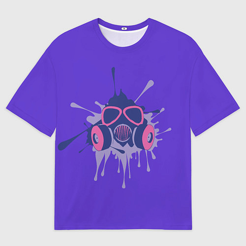 Мужская футболка оверсайз Противогаз и Брызги чернил / 3D-принт – фото 1