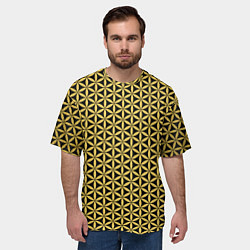 Футболка оверсайз мужская Цветок Жизни - Золото, цвет: 3D-принт — фото 2