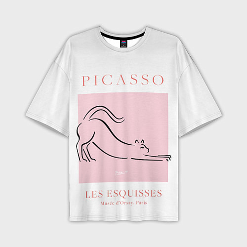Мужская футболка оверсайз Кот - Пабло Пикассо / 3D-принт – фото 1
