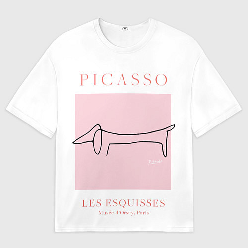 Мужская футболка оверсайз Собака - Пабло Пикассо / 3D-принт – фото 1