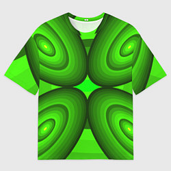 Мужская футболка оверсайз Зеленые овалы