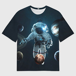 Мужская футболка оверсайз Космонавт планеты