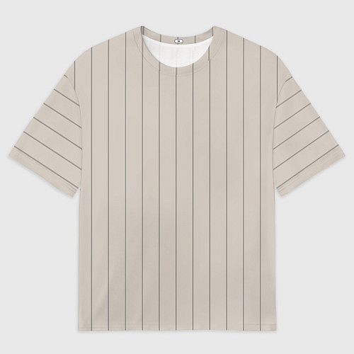 Мужская футболка оверсайз Вертикальные полосы бежевый / 3D-принт – фото 1