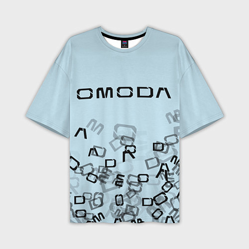 Мужская футболка оверсайз Omoda letters pattern / 3D-принт – фото 1