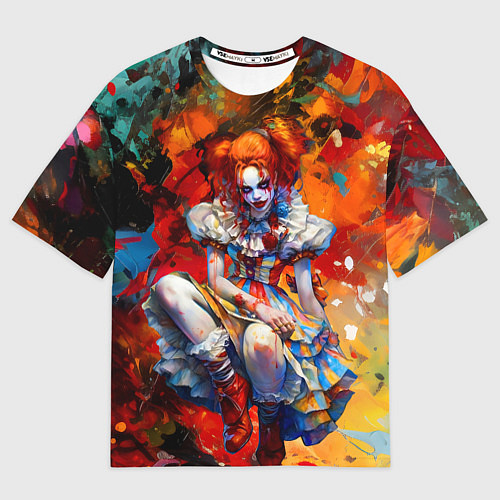 Мужская футболка оверсайз Клоун девушка / 3D-принт – фото 1
