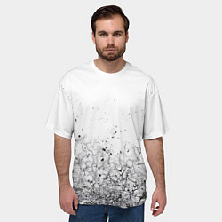 Футболка оверсайз мужская Абстрактный геометрический фон с трещинами и брызг, цвет: 3D-принт — фото 2
