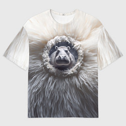 Мужская футболка оверсайз Брутальный бегемот