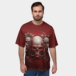 Футболка оверсайз мужская Демонические черепа, цвет: 3D-принт — фото 2