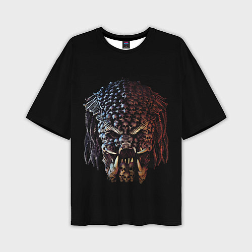 Мужская футболка оверсайз Predator - skull / 3D-принт – фото 1