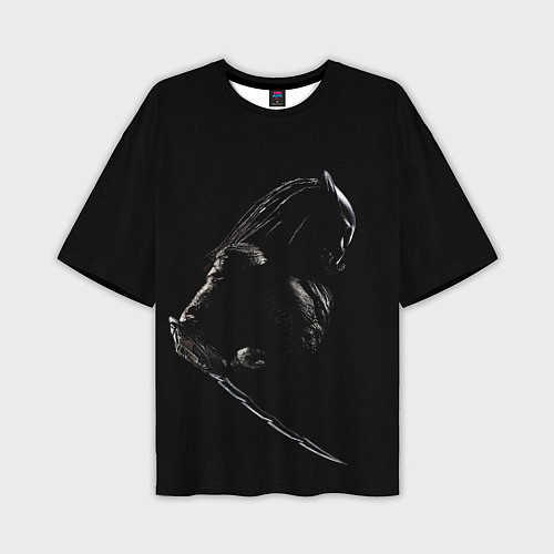 Мужская футболка оверсайз Хищник на черном фоне / 3D-принт – фото 1