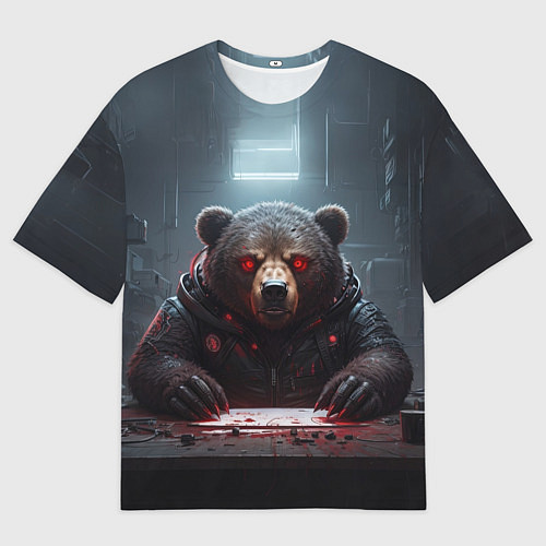 Мужская футболка оверсайз Голодный мишка / 3D-принт – фото 1