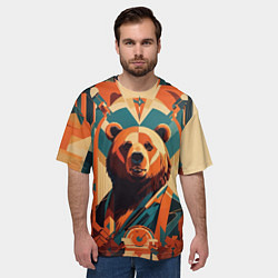 Футболка оверсайз мужская Гордый медведь, цвет: 3D-принт — фото 2