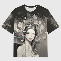 Футболка оверсайз мужская Девушка потерянная во времени, цвет: 3D-принт