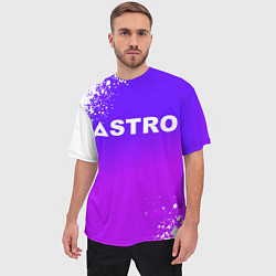 Футболка оверсайз мужская Astro neon background, цвет: 3D-принт — фото 2