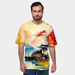 Футболка оверсайз мужская Краски природы, цвет: 3D-принт — фото 2