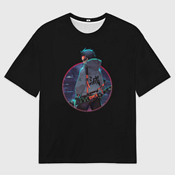 Футболка оверсайз мужская Киберпанк Танджиро, цвет: 3D-принт