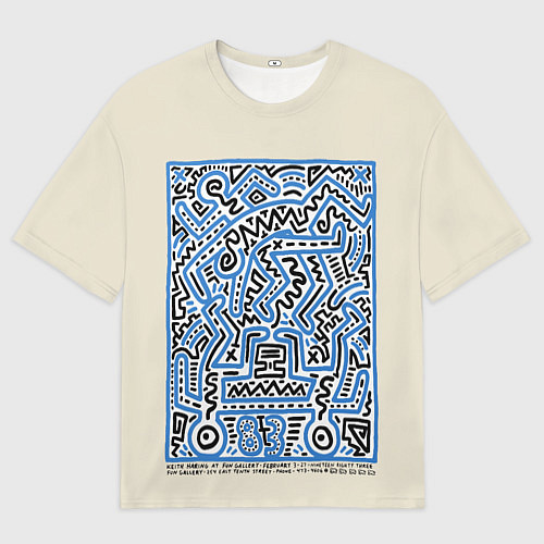 Мужская футболка оверсайз Кейт Харинг - 1983 / 3D-принт – фото 1
