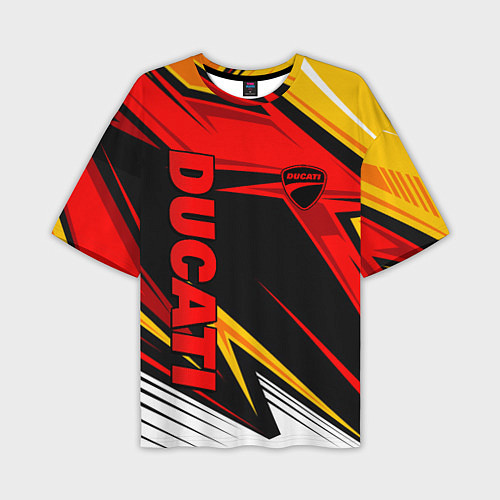Мужская футболка оверсайз Ducati - red uniform / 3D-принт – фото 1