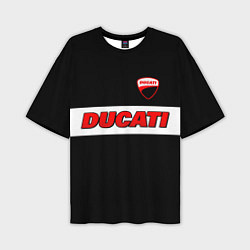Мужская футболка оверсайз Ducati motors - черный