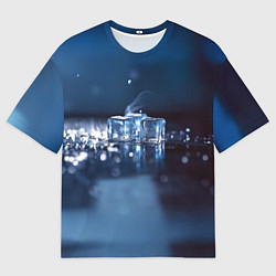 Мужская футболка оверсайз Кубики льда с дымком