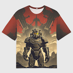 Футболка оверсайз мужская Воин в силовой броне, цвет: 3D-принт