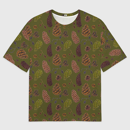 Мужская футболка оверсайз Шишки разные / 3D-принт – фото 1