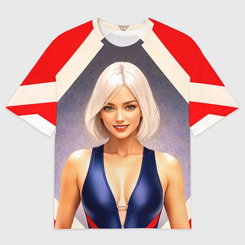 Мужская футболка оверсайз Девушка блондинка в спортивном костюме / 3D-принт – фото 1